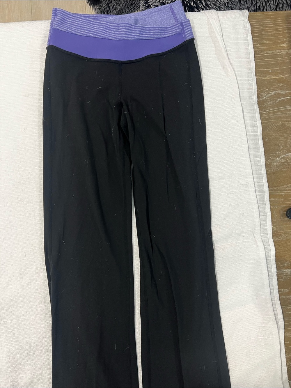 lululemon athletica Black Leggings with Purple Waistband